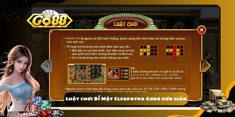 Luật chơi Bí Mật Cleopatra Go88 đơn giản