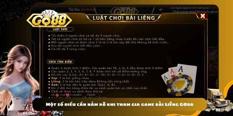 Một số điều cần nắm rõ khi tham gia game bài Liêng GO88