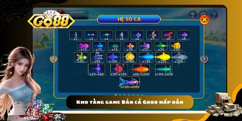 Kho tàng game Bắn cá Go88 hấp dẫn