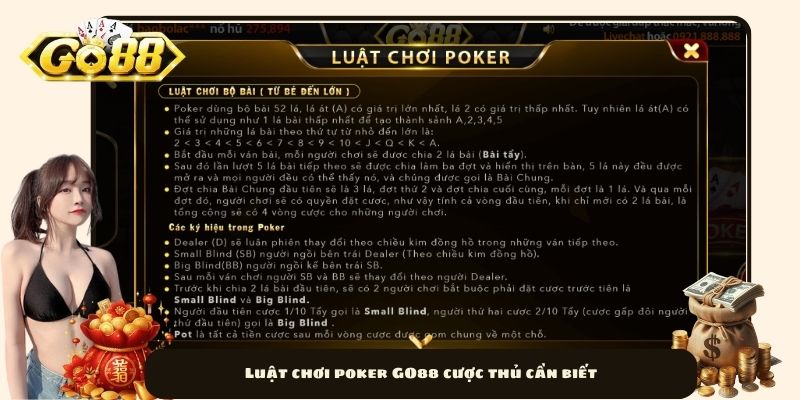 Luật chơi poker GO88 cược thủ cần biết